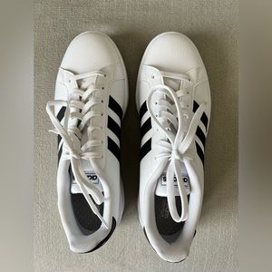 Adidas Grand Court Sneakers with Cloudfoam, Black & White, Size 9.5 , NWOT